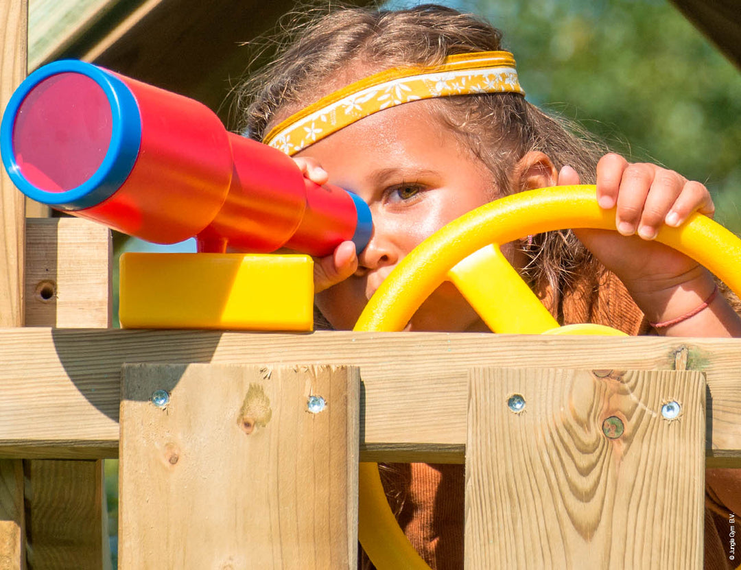 Jungle Chalet | Wooden climbing frame with swing & climbing net