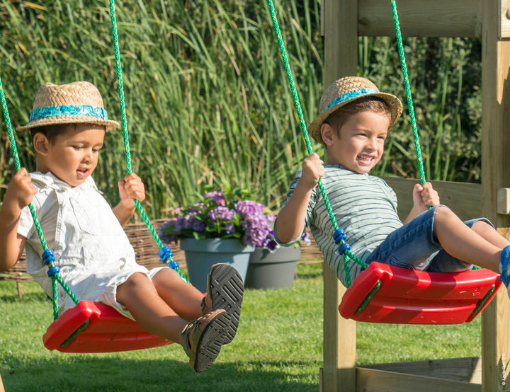 Jungle Teepee | Wooden climbing frame with double swing