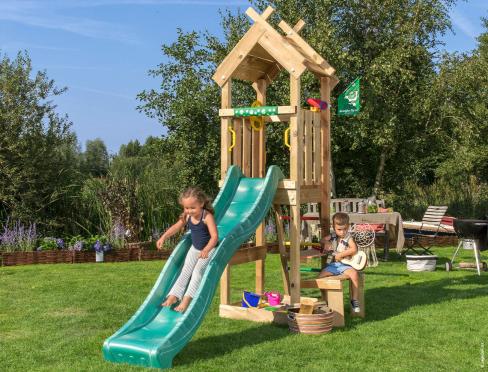 Jungle Totem | Wooden climbing frame with slide & picnic table