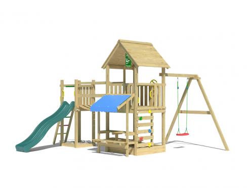 Jungle Bay | Wooden climbing frame with swing